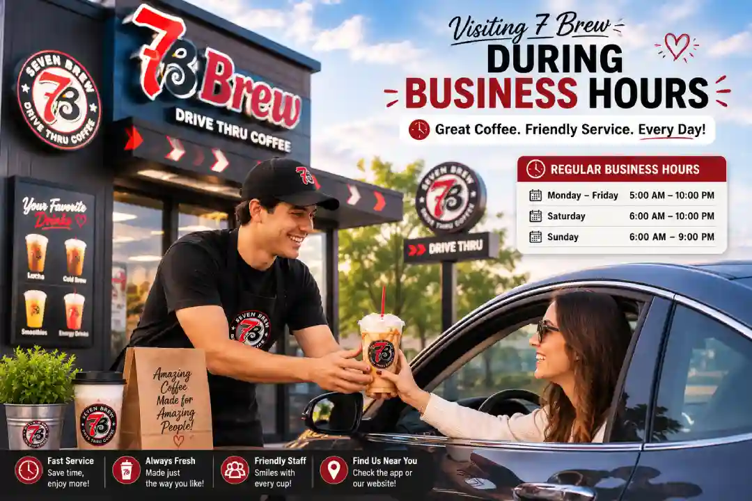 Customer visiting a 7 Brew coffee location during business hours